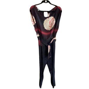 Rare Penelope & Monica Cruz for mango 100% silk high waist jumpsuit with belt